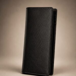 Elegant Handcrafted Genuine Leather Long Wallet | Black Edition