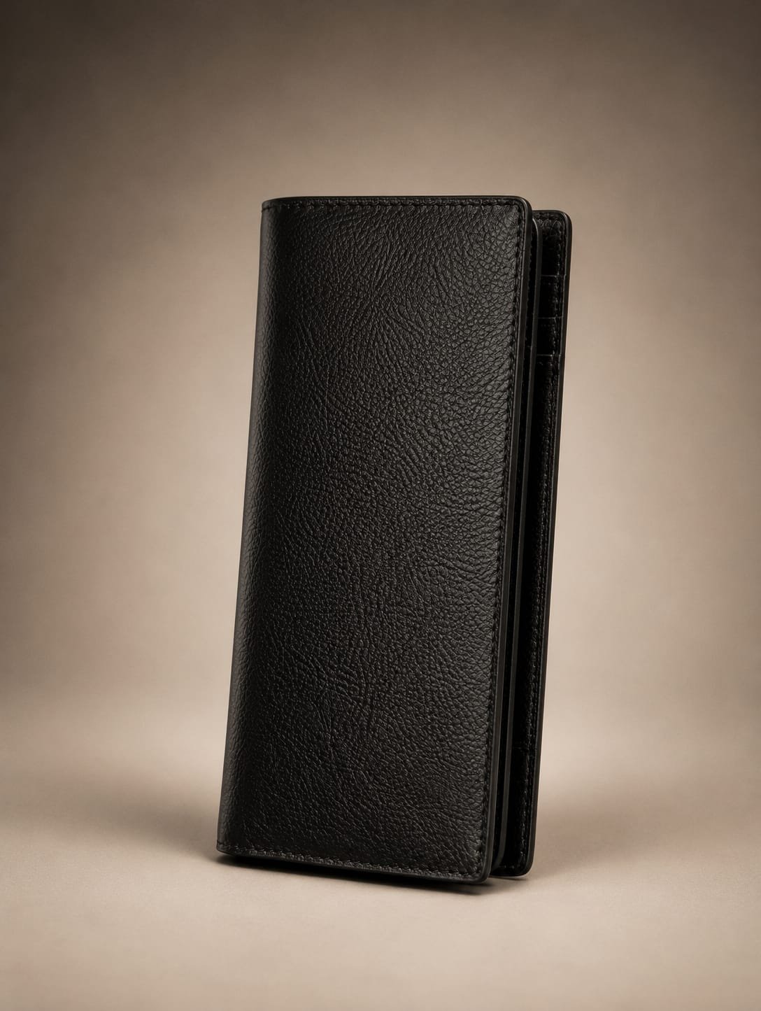 Elegant Handcrafted Genuine Leather Long Wallet | Black Edition