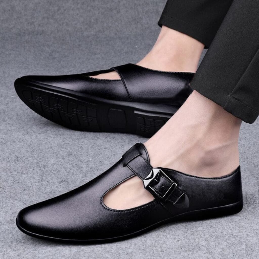 Men's Premium Black Buckle Loafer | Elegant Formal & Casual Shoes