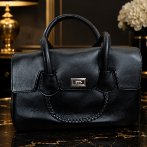 Norlux Premium Black Leather Handbag