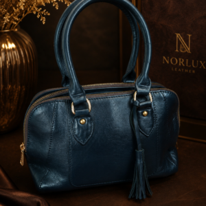 Norlux Women's Premium Genuine Leather Handbag – Midnight Blue