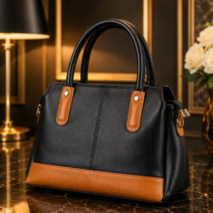 Norlux Premium Black & Tan Ladies Handbag